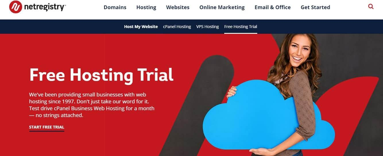 Netregistry web hosting free trial